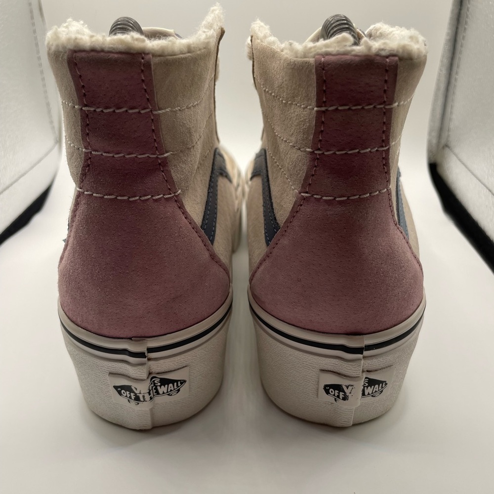 Vans Old Skool Women's High-Top Sneakers platform faux fur lined size 7.5 - Picture 5 of 9